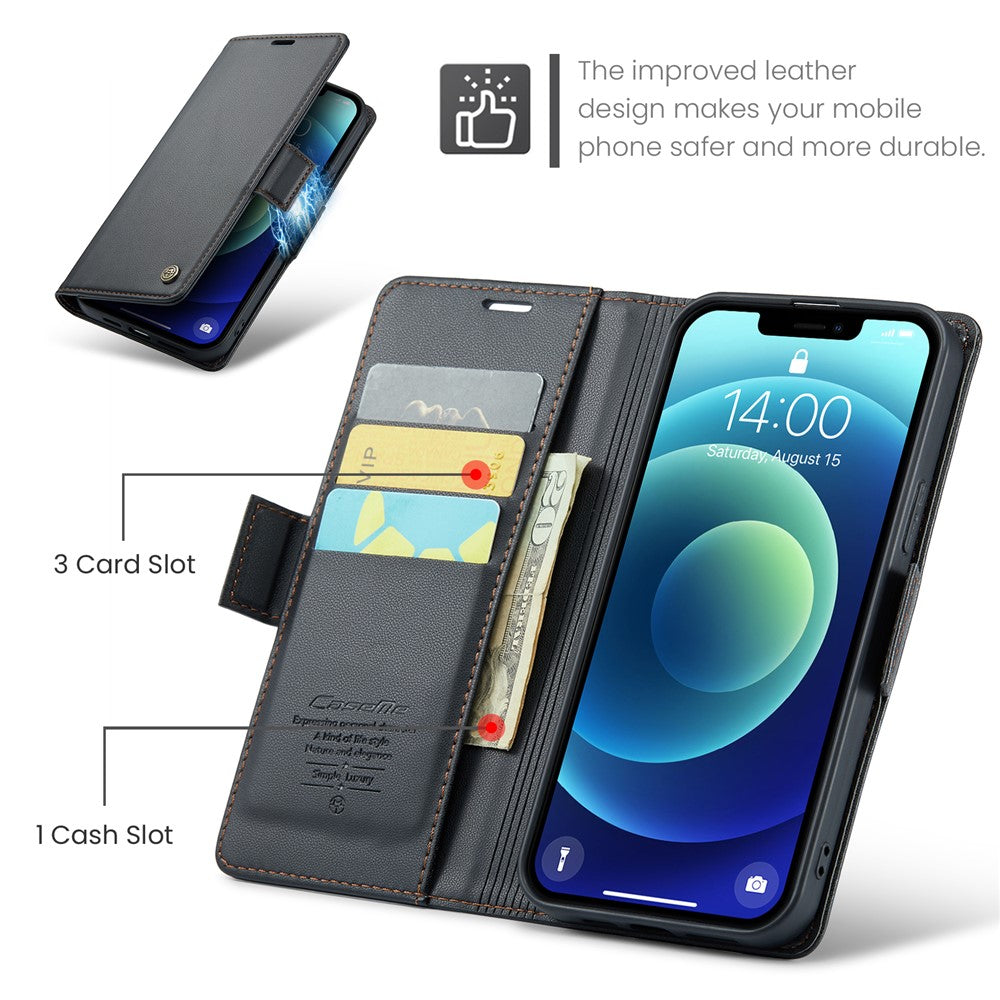 iPhone 12 / 12 Pro Glänzende Wallet-Hülle – RFID-Schutz & Ständer