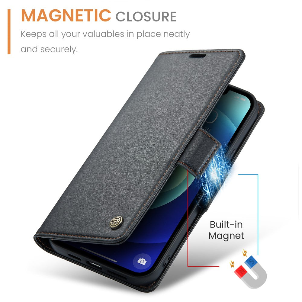 iPhone 12 / 12 Pro Glänzende Wallet-Hülle – RFID-Schutz & Ständer