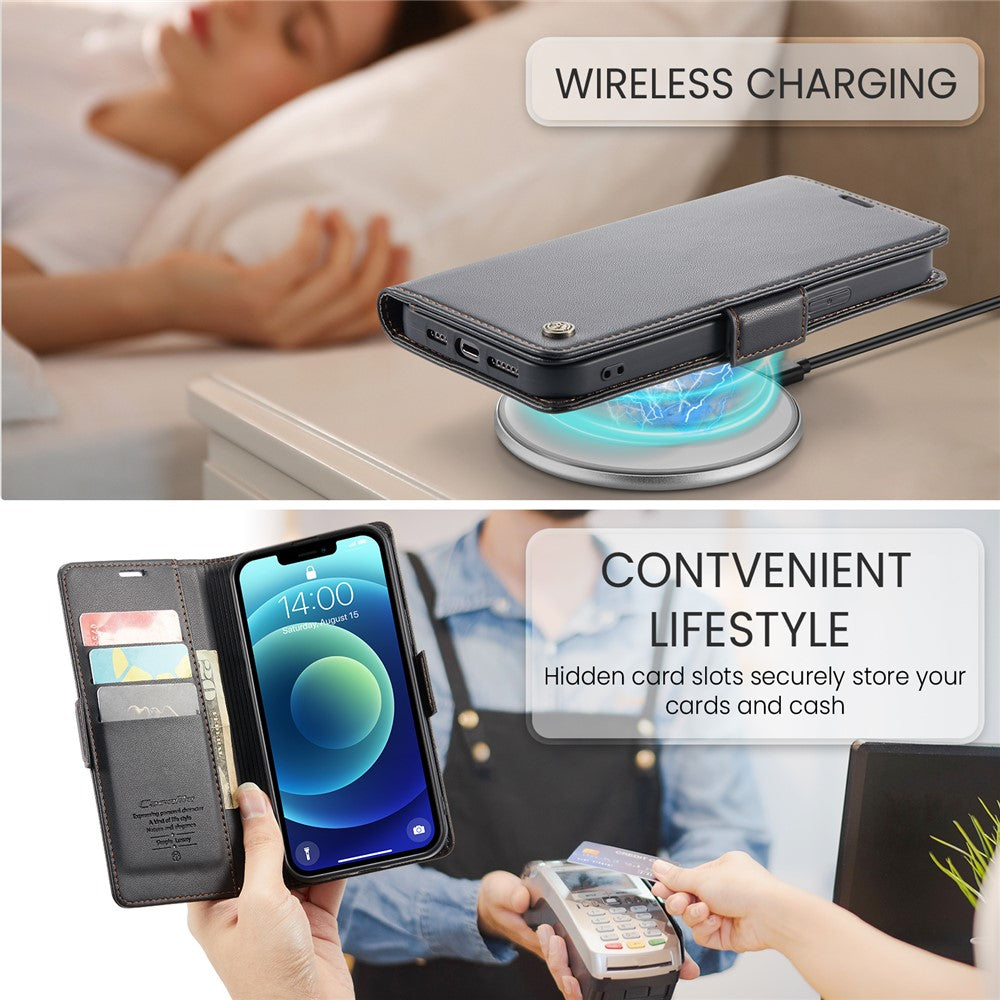 iPhone 12 / 12 Pro Glänzende Wallet-Hülle – RFID-Schutz & Ständer