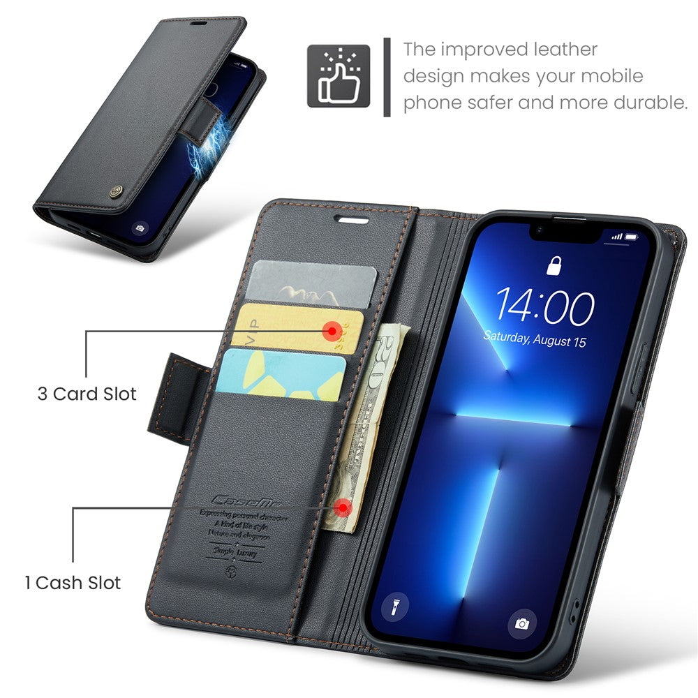 iPhone 13 Pro Glänzende Wallet-Hülle – RFID-Schutz & Ständer
