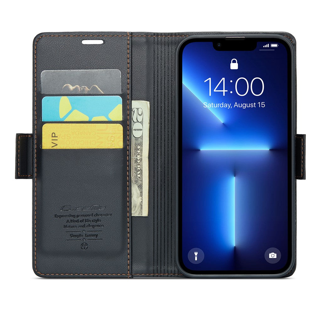 iPhone 13 Pro Glänzende Wallet-Hülle – RFID-Schutz & Ständer