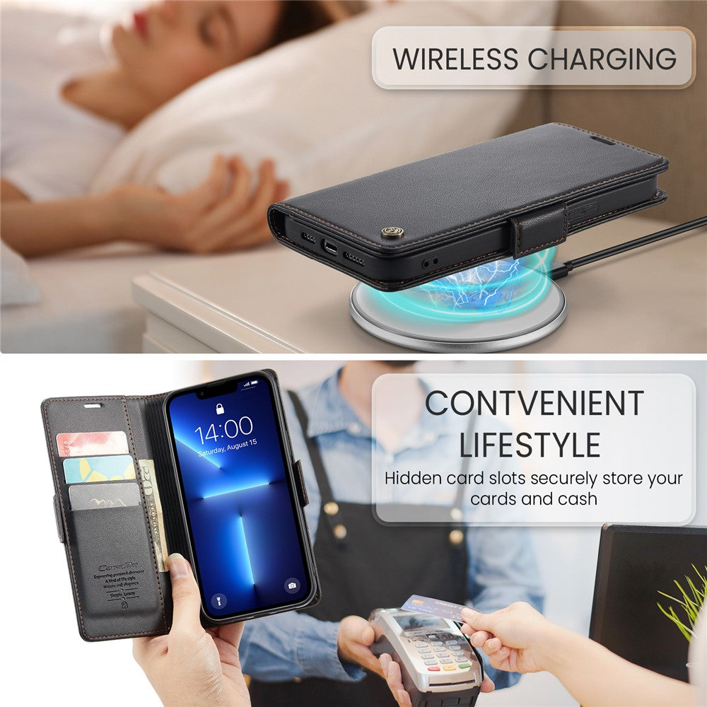 iPhone 13 Pro Glänzende Wallet-Hülle – RFID-Schutz & Ständer