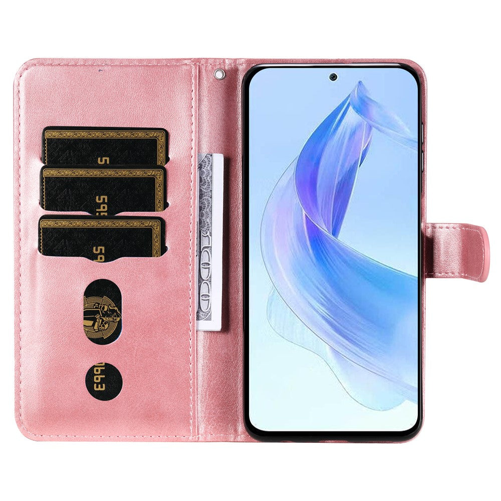 For Honor X50i 5G / 90 Lite 5G Zipper Pocket Phone Case Stand Shell Calf Texture Dustproof Wallet Smartphone Cover
