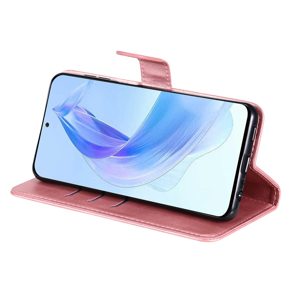 For Honor X50i 5G / 90 Lite 5G Zipper Pocket Phone Case Stand Shell Calf Texture Dustproof Wallet Smartphone Cover
