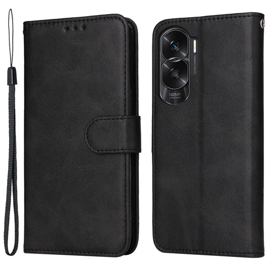 Honor X50i 5G / Honor 90 Lite 5G Wallet-Handyhülle – mit Standfunktion, mit Riemen, aus PU-Leder