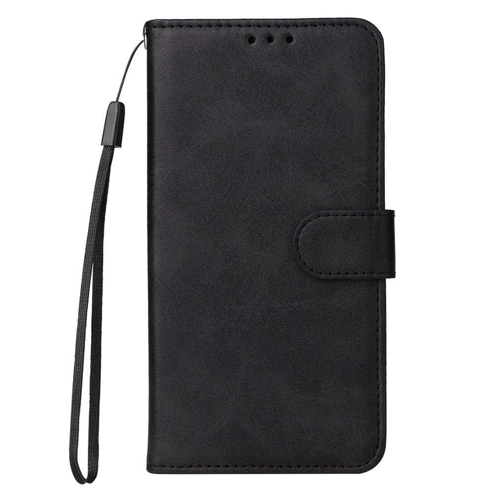 Cell Phone Cover for Honor X50i 5G / 90 Lite 5G Calf Texture Anti-scratch PU Leather Wallet Stand Case with Strap