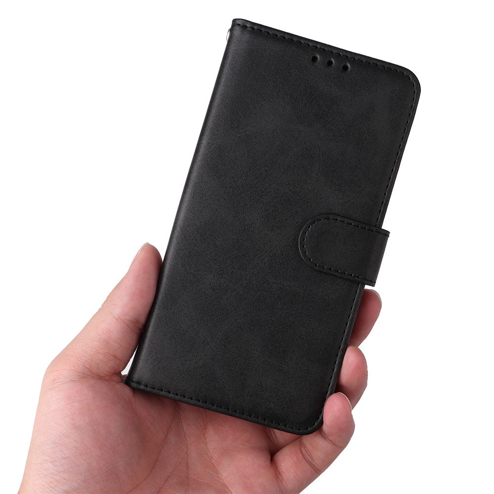 Cell Phone Cover for Honor X50i 5G / 90 Lite 5G Calf Texture Anti-scratch PU Leather Wallet Stand Case with Strap