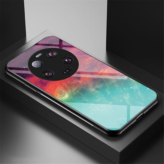 Xiaomi 13 Ultra Handyhülle – mit Sternenhimmel-Muster, kratzfest, PC + TPU + gehärtetes Glas