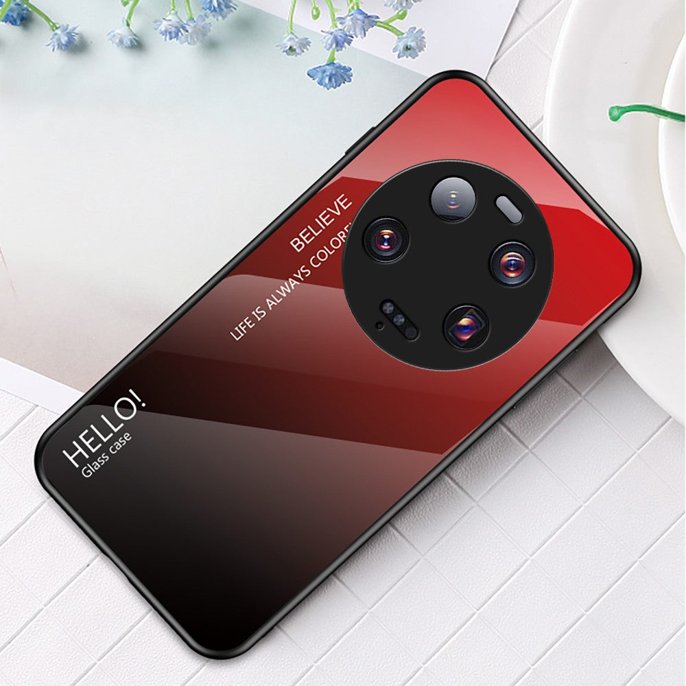 For Xiaomi 13 Ultra Gradient Tempered Glass Phone Case PC+TPU Anti-Scratch Cover