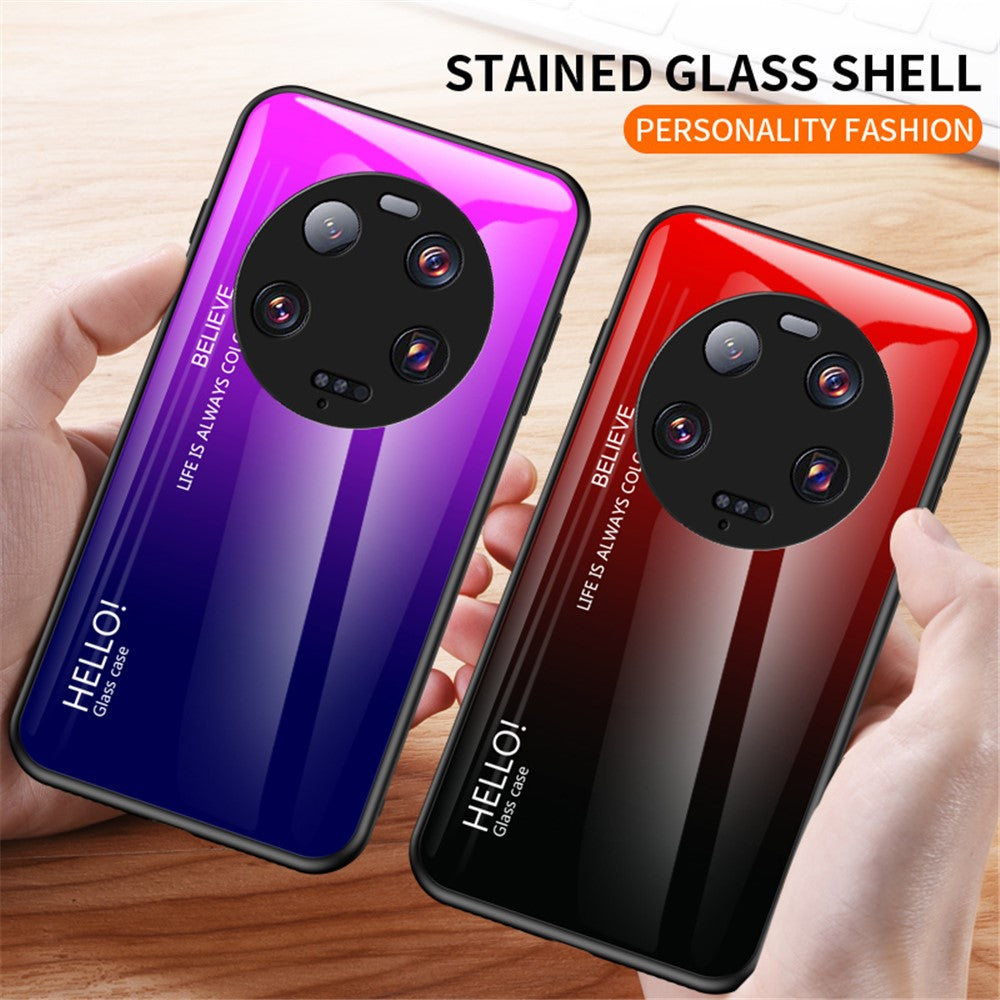 For Xiaomi 13 Ultra Gradient Tempered Glass Phone Case PC+TPU Anti-Scratch Cover