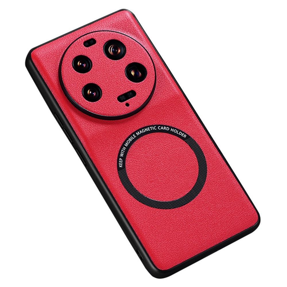 For Xiaomi 13 Ultra Magnetic Case PU Leather Coated PC+TPU Phone Cover