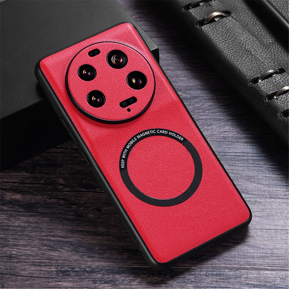 For Xiaomi 13 Ultra Magnetic Case PU Leather Coated PC+TPU Phone Cover