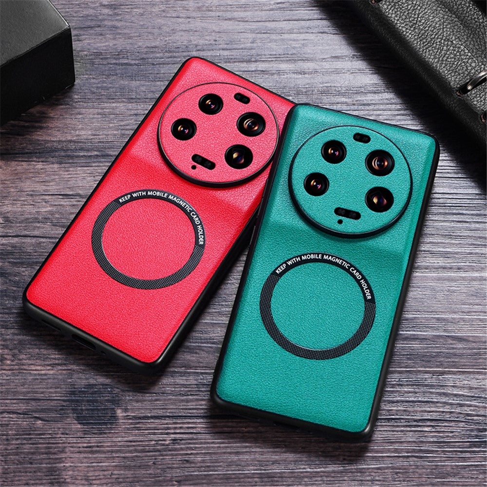 For Xiaomi 13 Ultra Magnetic Case PU Leather Coated PC+TPU Phone Cover