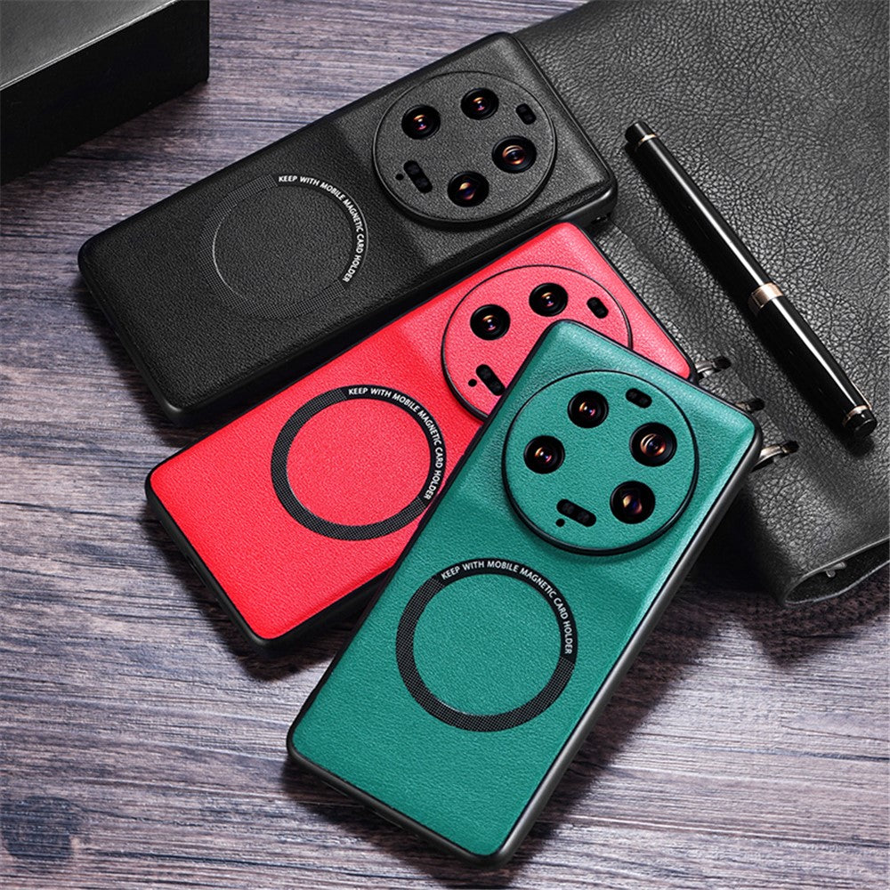 For Xiaomi 13 Ultra Magnetic Case PU Leather Coated PC+TPU Phone Cover