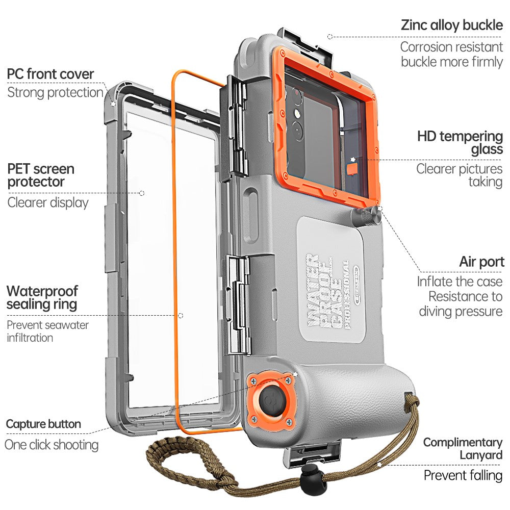SHELLBOX IPX8 Wasserdichte Hülle – 15M Tauchkoffer mit Anti-Verlust-Seil
