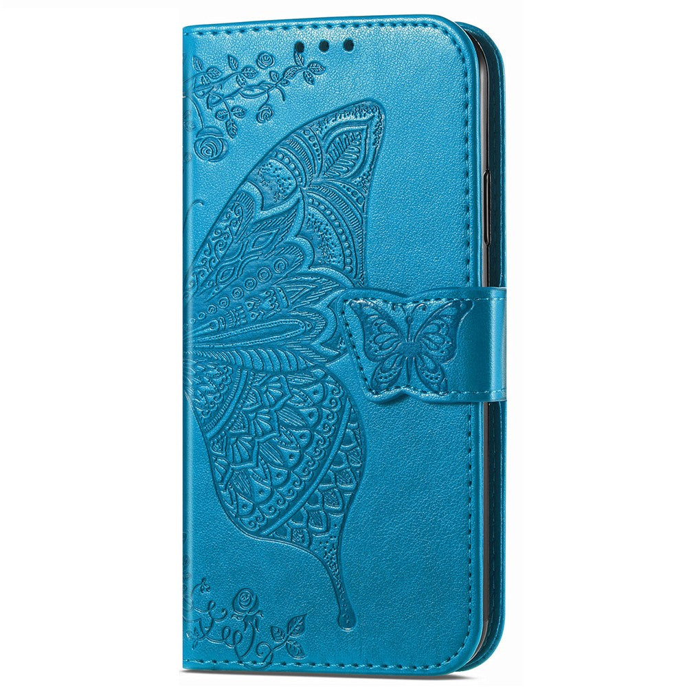 Flip Wallet Case for Xiaomi Redmi Note 12 Pro 5G / Note 12 Pro Speed 5G / Poco X5 Pro 5G , PU Leather Imprinting Butterfly Stand Phone Cover