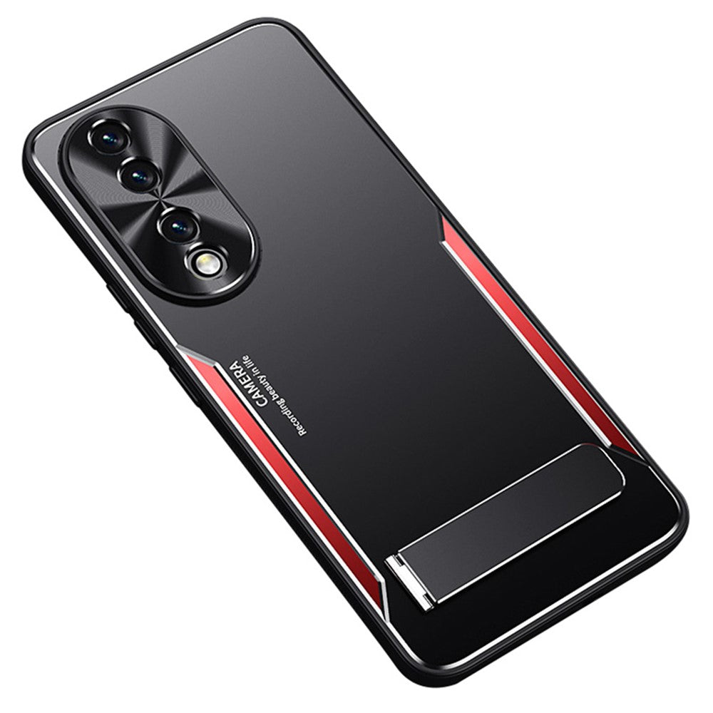 For Honor 90 TPU + Aluminium Alloy Phone Case Anti-drop Kickstand Cell Phone Back Cover