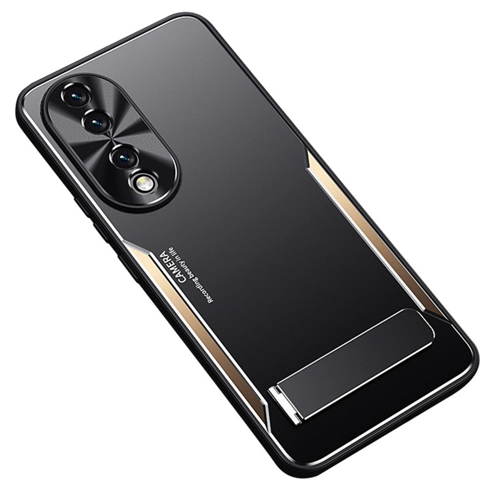 For Honor 90 TPU + Aluminium Alloy Phone Case Anti-drop Kickstand Cell Phone Back Cover