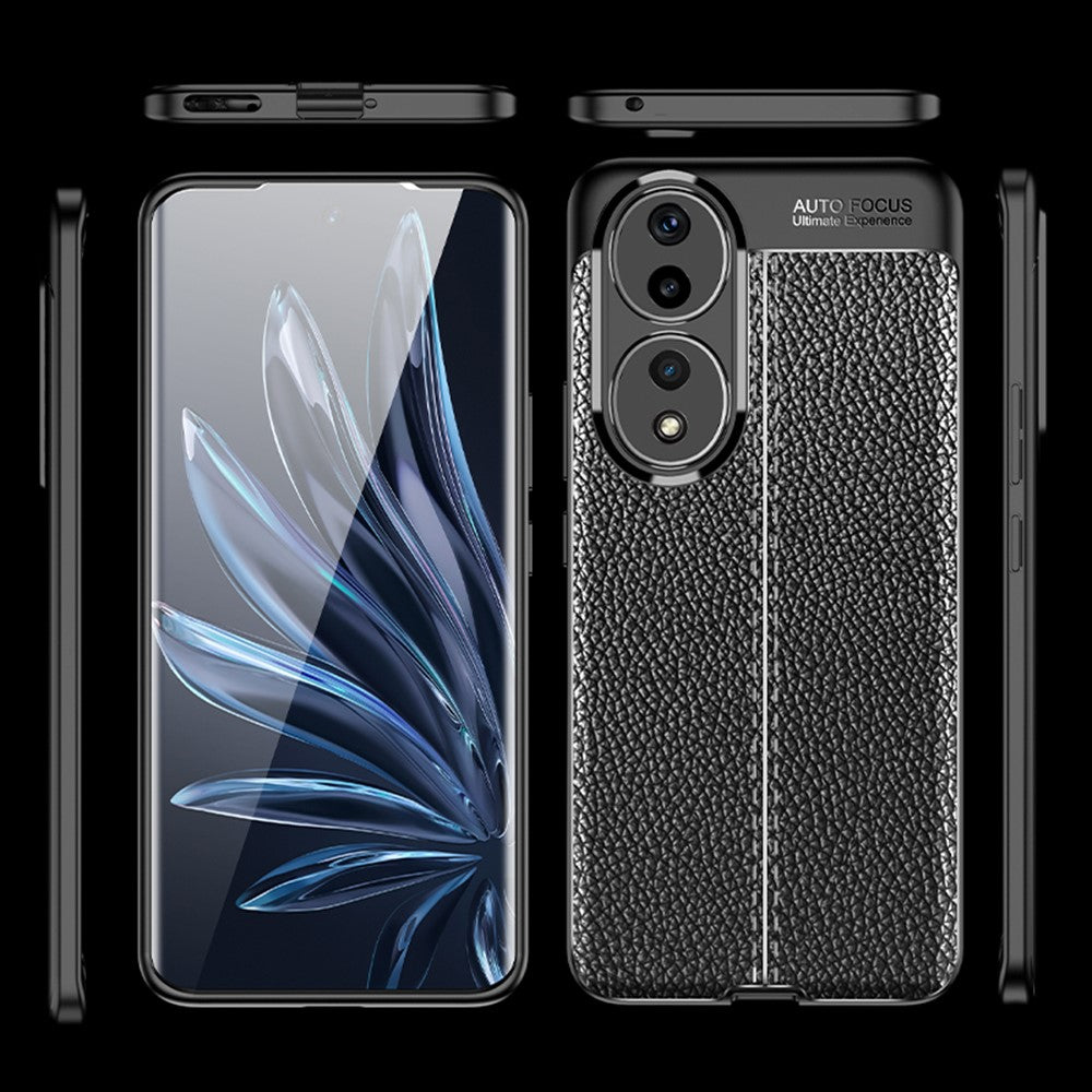 For Honor 90 Litchi Texture Smartphone Cover Anti-Scratch Soft TPU Cell Phone Case Shell
