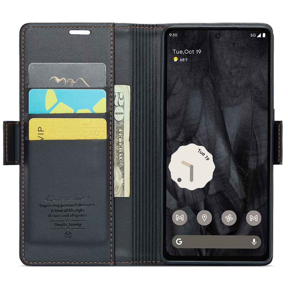 Pixel 8 Pro Glänzende Wallet-Hülle – RFID-Schutz & Ständer