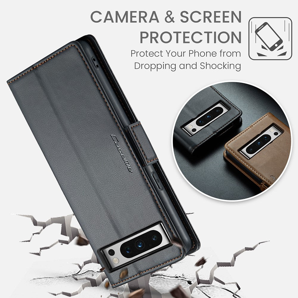 Pixel 8 Pro Glänzende Wallet-Hülle – RFID-Schutz & Ständer