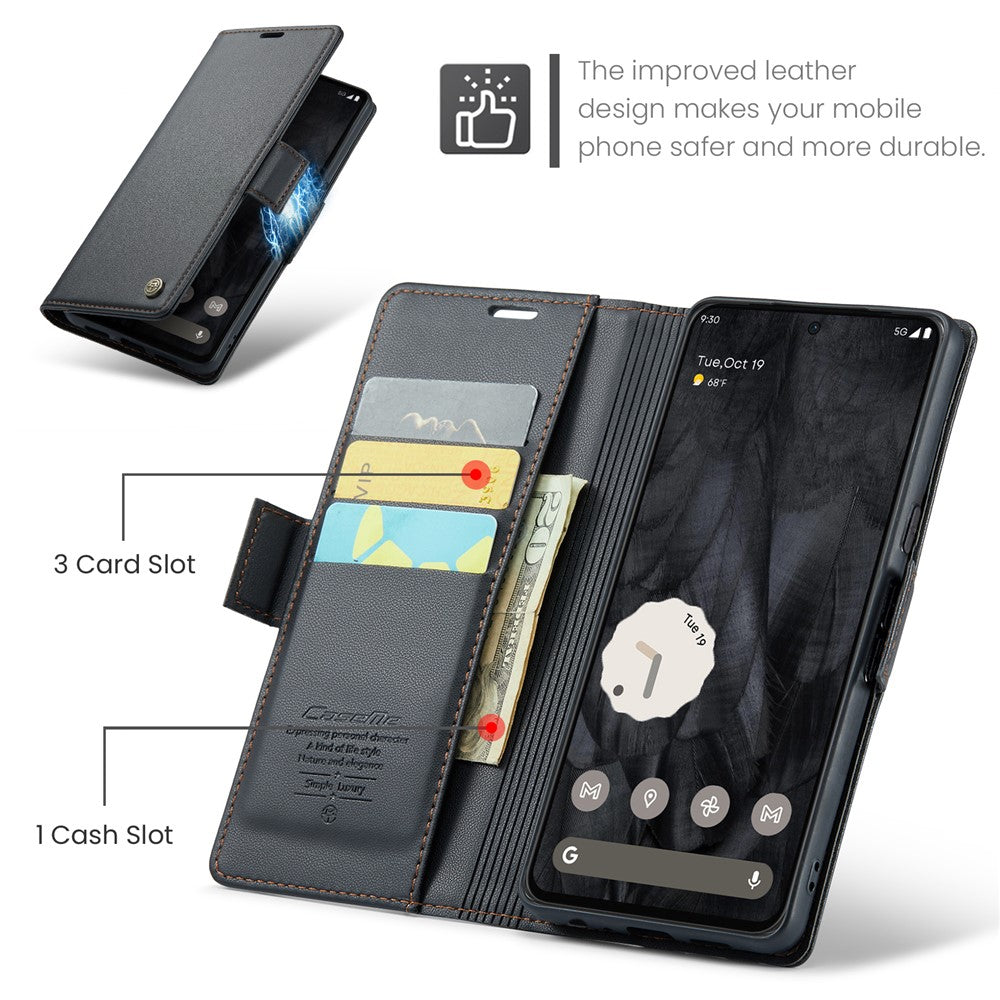 Pixel 8 Pro Glänzende Wallet-Hülle – RFID-Schutz & Ständer