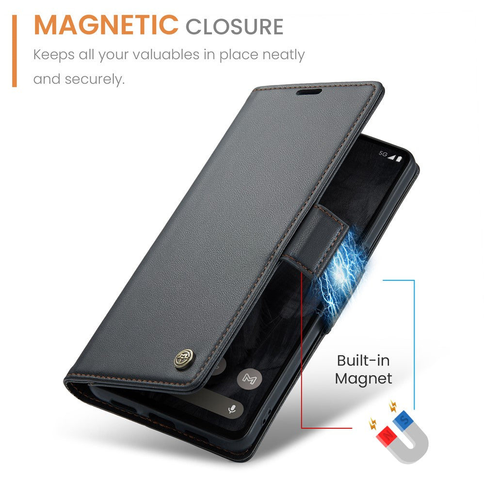 Pixel 8 Pro Glänzende Wallet-Hülle – RFID-Schutz & Ständer