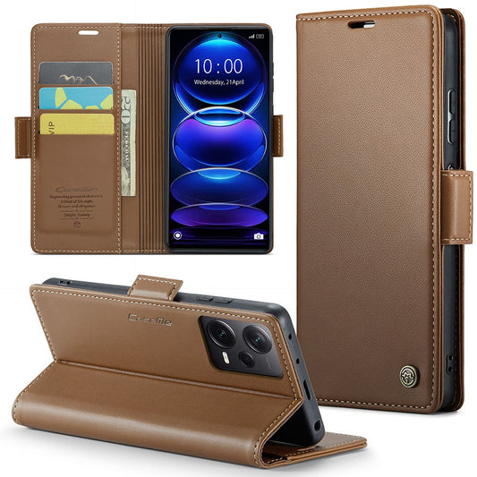 Xiaomi Redmi Note 12 Pro+ 5G Handyhülle – Ledertasche CASEME 023 RFID-blockierende mobile Abdeckung mit 3 Kartenfächern