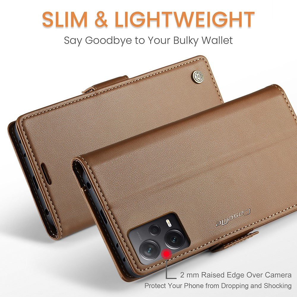 For Xiaomi Redmi Note 12 Pro+ 5G Leather Case CASEME 023 RFID Blocking 3 Card Slot Mobile Cover