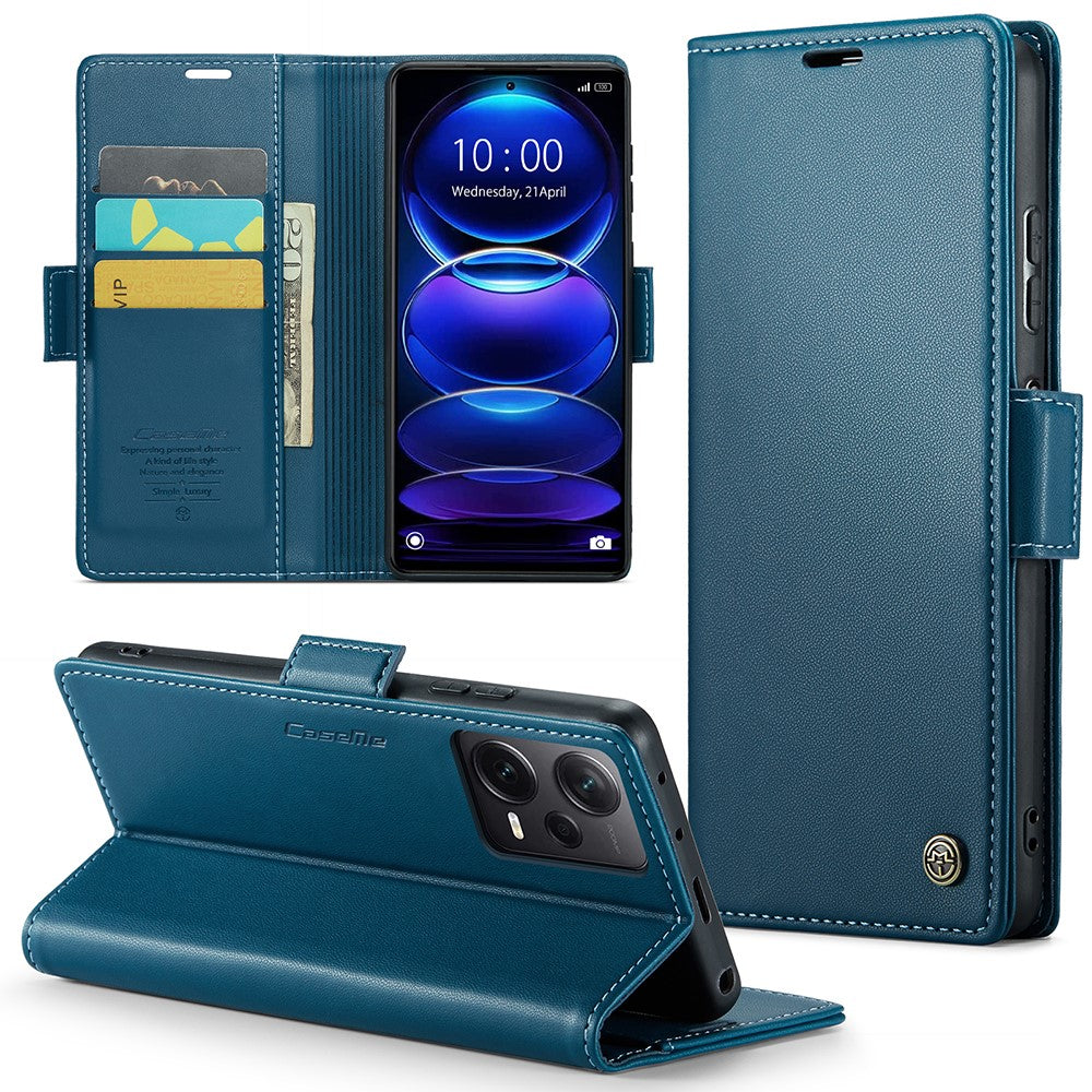 For Xiaomi Redmi Note 12 Pro+ 5G Leather Case CASEME 023 RFID Blocking 3 Card Slot Mobile Cover