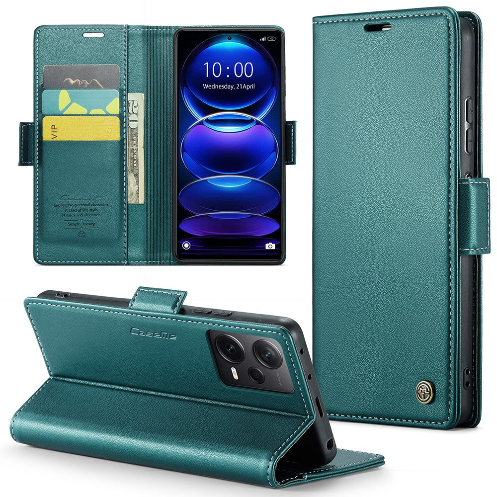 For Xiaomi Redmi Note 12 Pro+ 5G Leather Case CASEME 023 RFID Blocking 3 Card Slot Mobile Cover