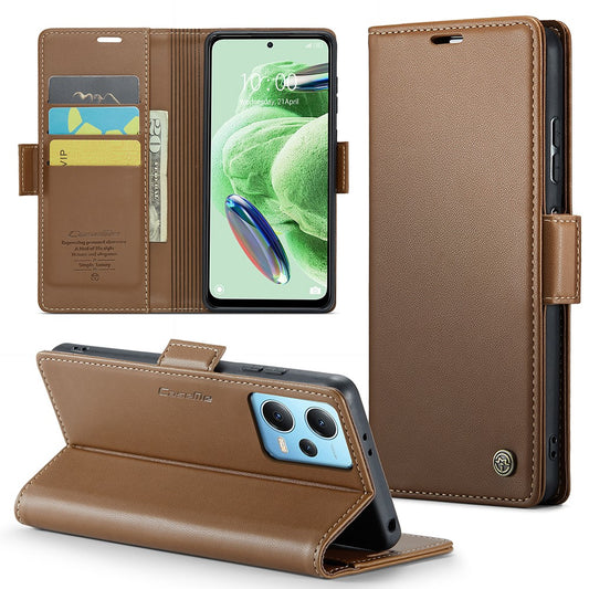 Xiaomi Redmi Note 12 5G (China) / Xiaomi Redmi Note 12 5G (India) / Xiaomi Poco X5 5G / Xiaomi Redmi Note 12 5G (Global) Handyhülle – (Indien) / (Global) / Poco X5 5G Lederhülle CASEME 023 RFID-blockierende mit 3 Kartensteckplätzen