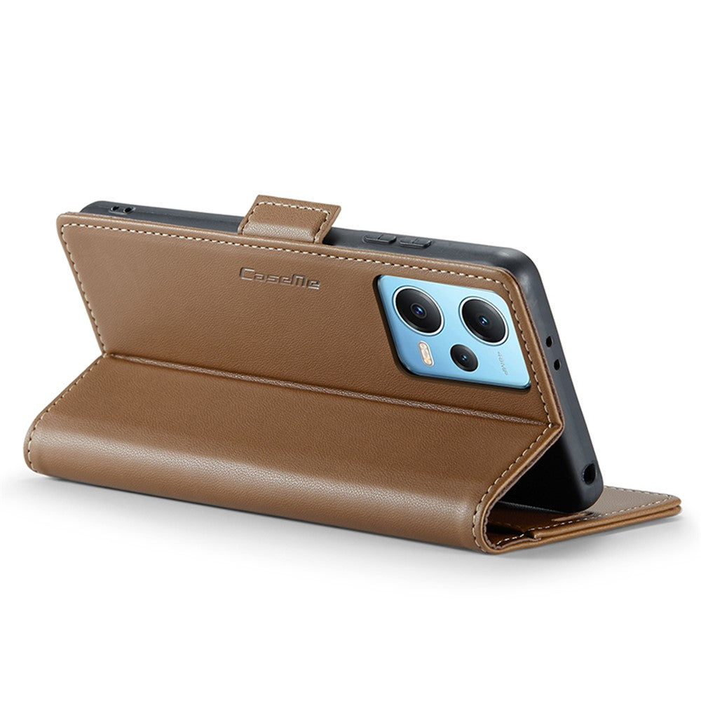 For Xiaomi Redmi Note 12 5G (China) / (India) / (Global) / Poco X5 5G Leather Case CASEME 023 RFID Blocking 3 Card Slot Mobile Cover