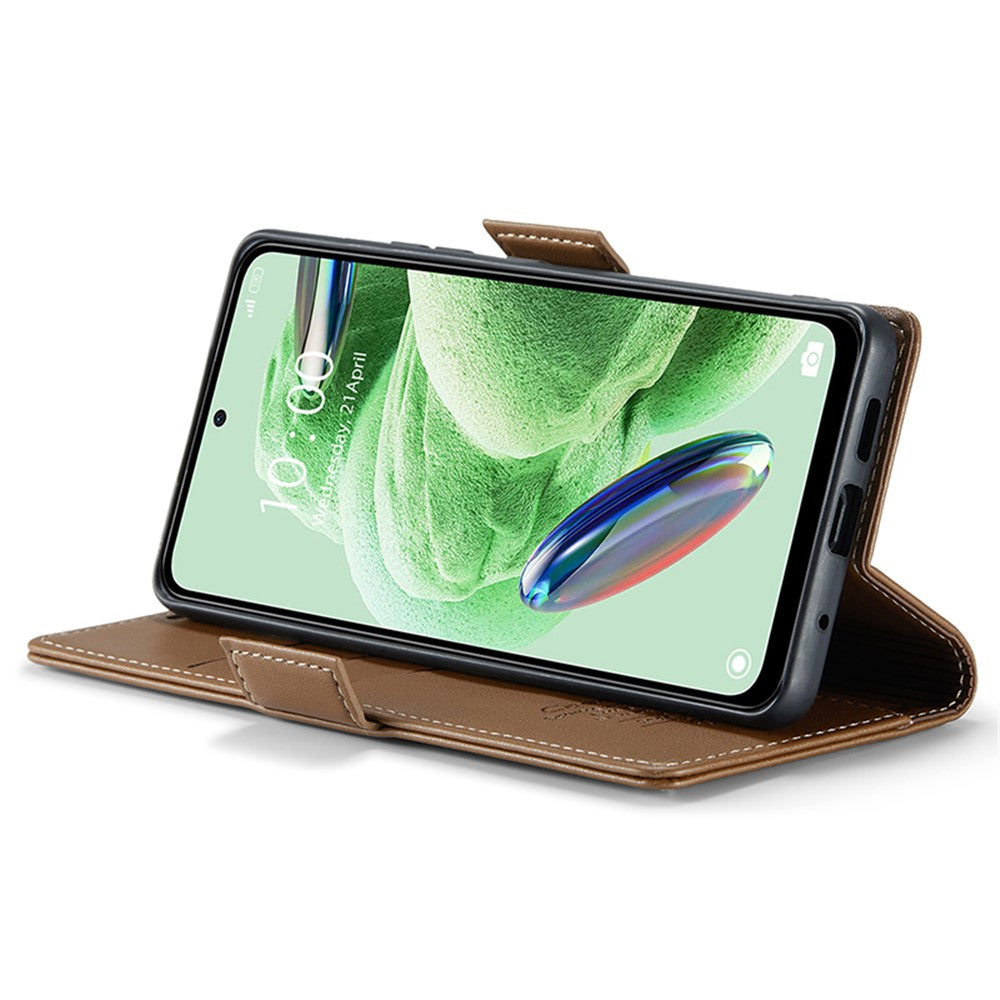 For Xiaomi Redmi Note 12 5G (China) / (India) / (Global) / Poco X5 5G Leather Case CASEME 023 RFID Blocking 3 Card Slot Mobile Cover