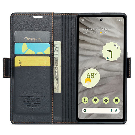Pixel 7a Glänzende Wallet-Hülle – RFID-Schutz & Ständer
