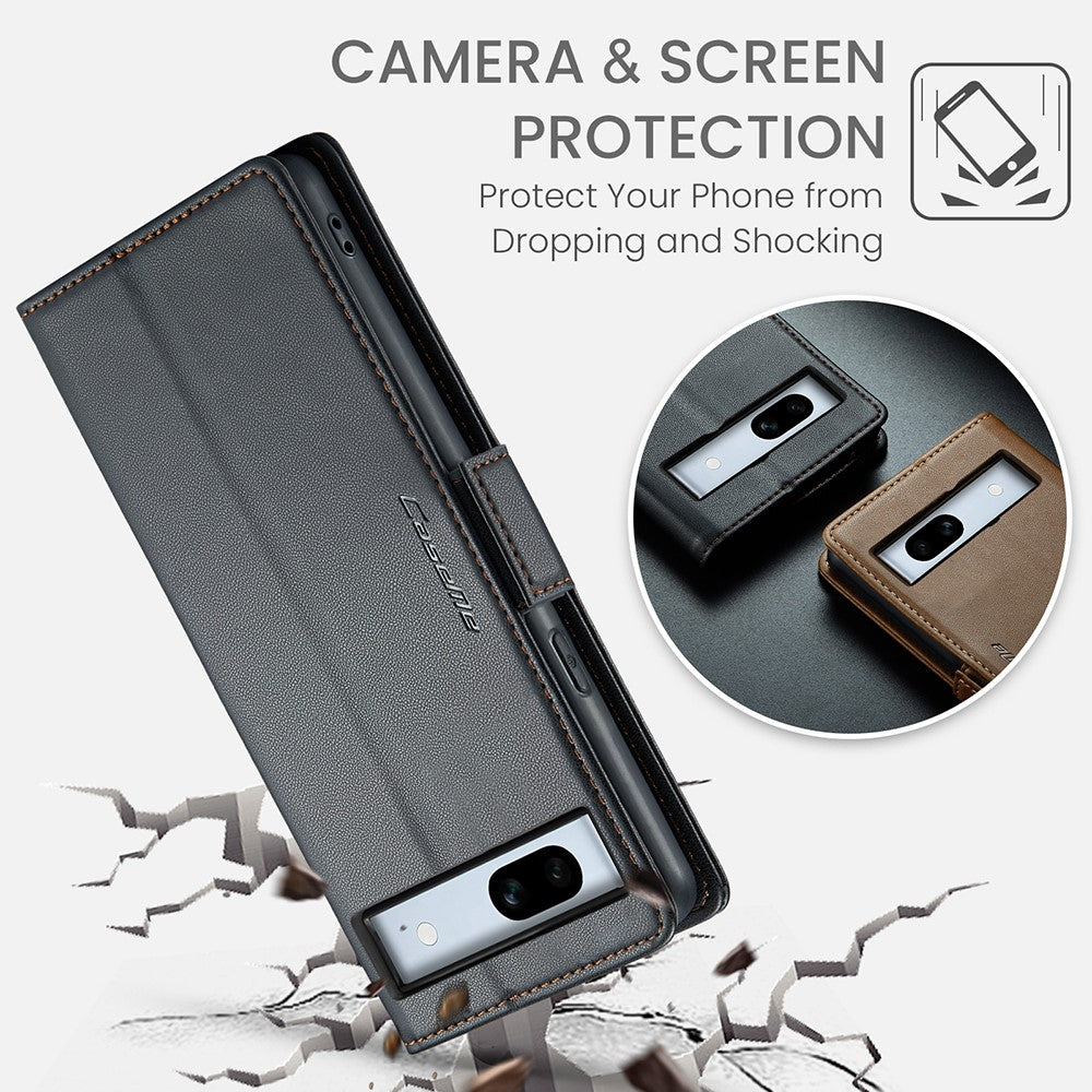 Pixel 7a Glänzende Wallet-Hülle – RFID-Schutz & Ständer