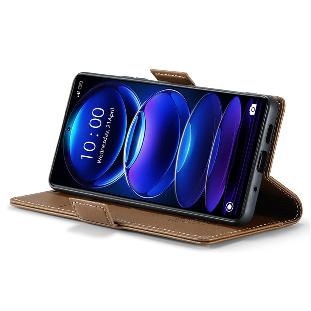 For Xiaomi Poco X5 Pro 5G / Redmi Note 12 Pro Speed 5G / Note 12 Pro 5G Leather Case CASEME 023 RFID Blocking 3 Card Slot Mobile Cover