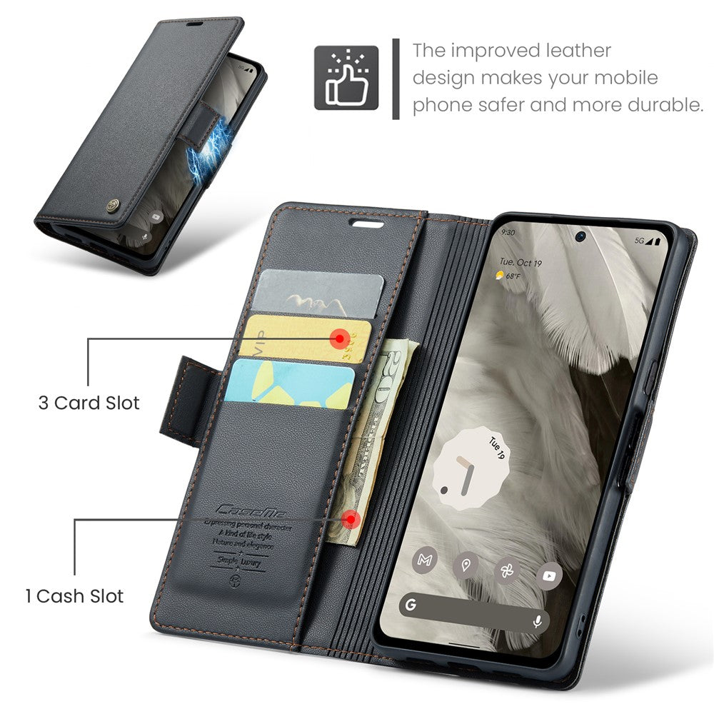 Pixel 8 Glänzende Wallet-Hülle – RFID-Schutz & Ständer