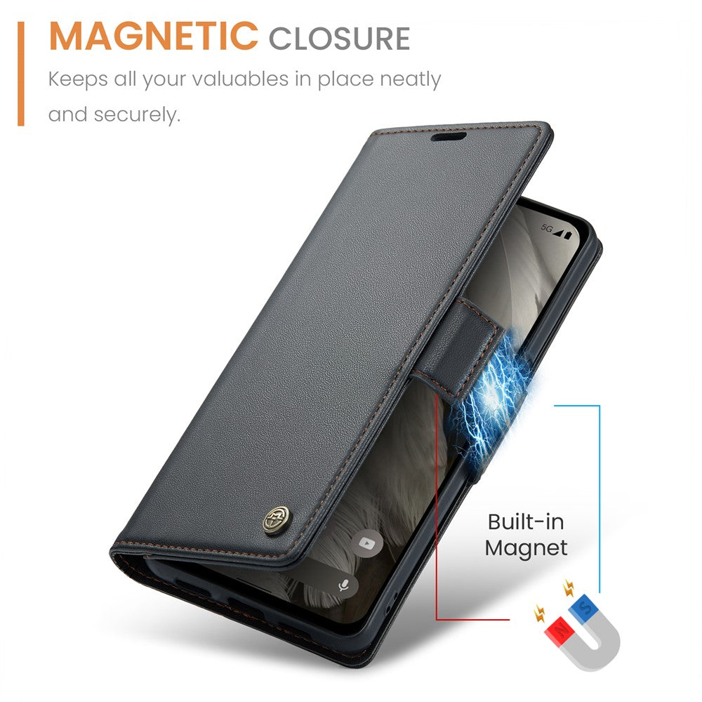 Pixel 8 Glänzende Wallet-Hülle – RFID-Schutz & Ständer