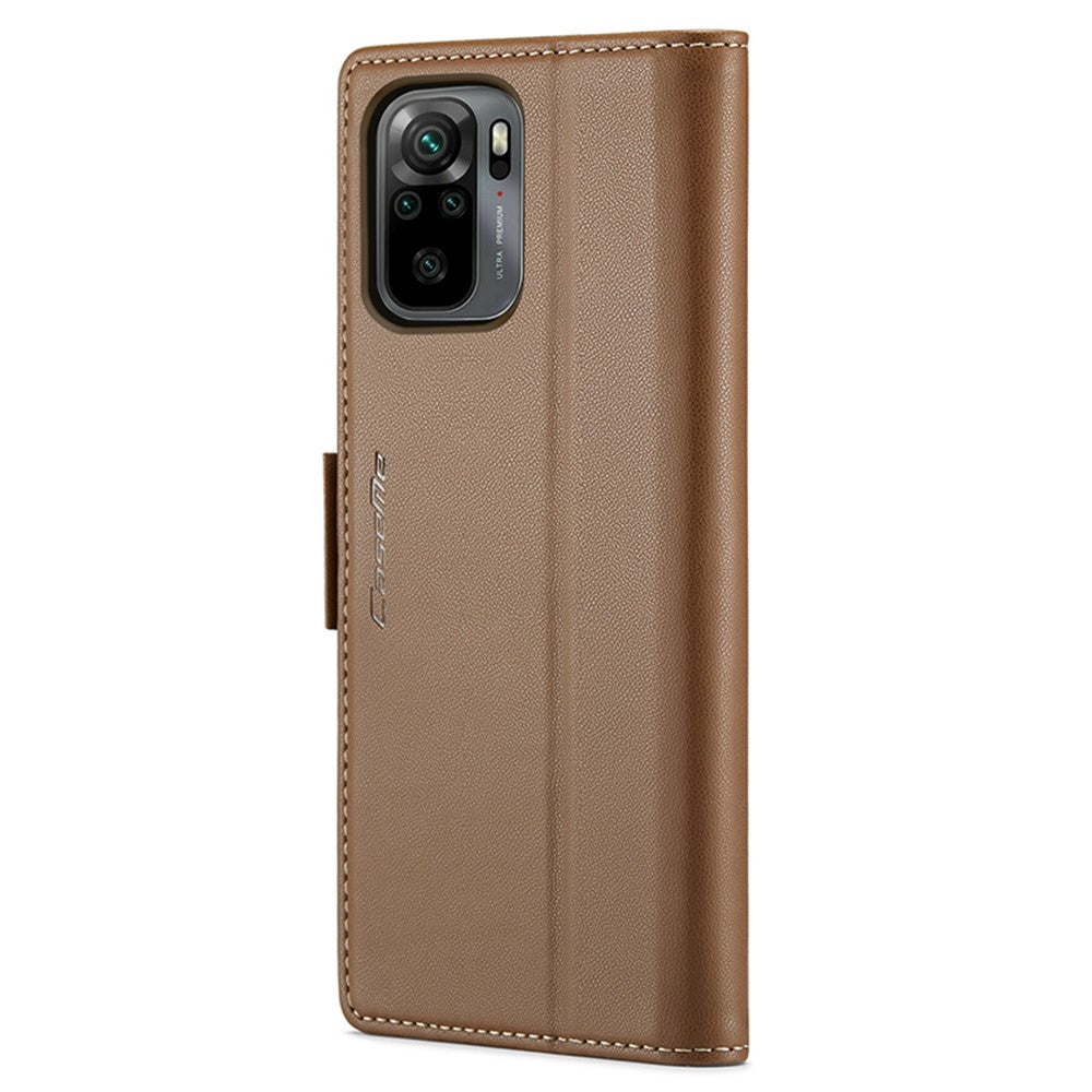 For Xiaomi Redmi Note 10 4G / Note 10S 4G Leather Case CASEME 023 RFID Blocking 3 Card Slot Mobile Cover