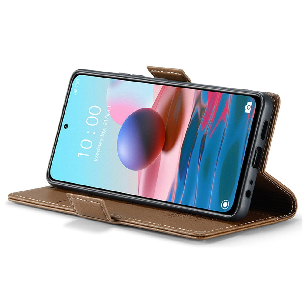 For Xiaomi Redmi Note 10 4G / Note 10S 4G Leather Case CASEME 023 RFID Blocking 3 Card Slot Mobile Cover