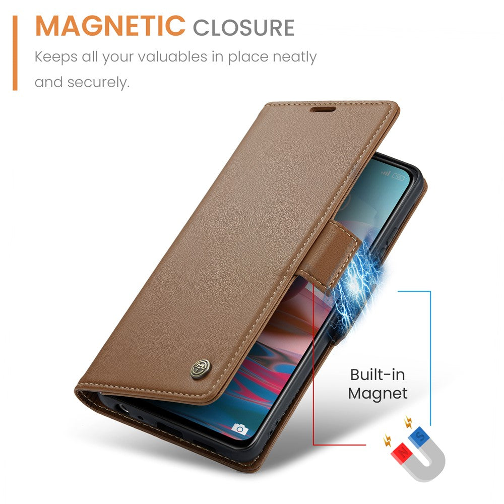 For Xiaomi Redmi Note 10 4G / Note 10S 4G Leather Case CASEME 023 RFID Blocking 3 Card Slot Mobile Cover