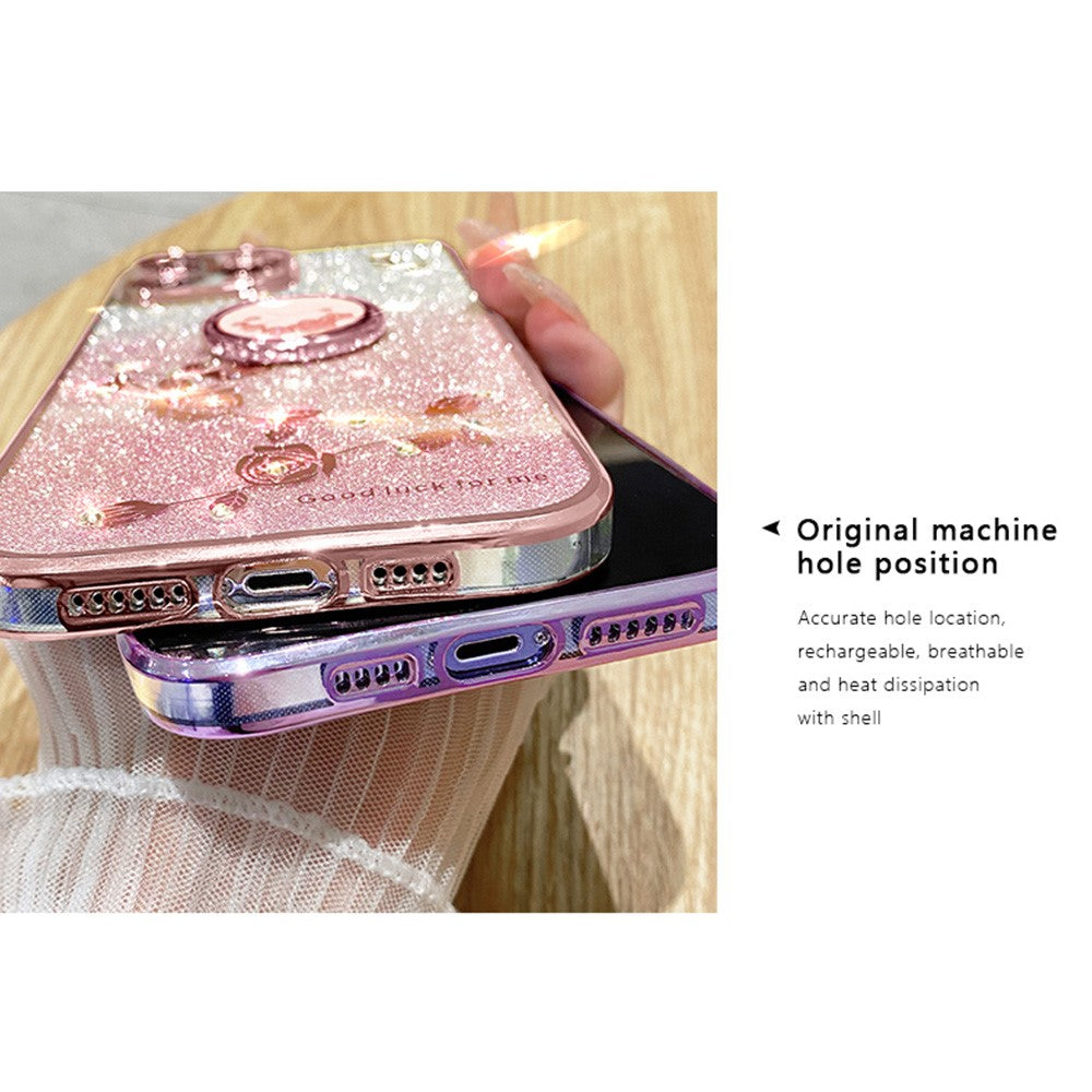 KADEM For Xiaomi Mi 11 Lite 4G / 5G / 11 Lite 5G NE Kickstand Phone Case Rhinestone Flower TPU Cover