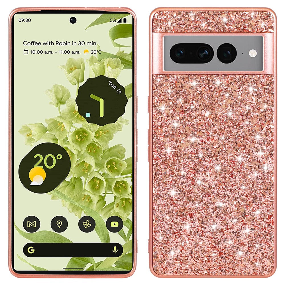 Pixel 7a Schutzhülle – Funkelnde Glitzer-Rückseite