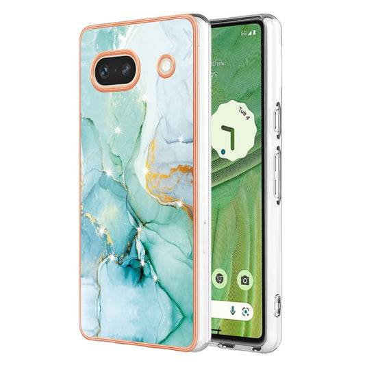 Pixel 7a Schutzhülle – Mit Marmormuster 2,0 mm Galvanik-Rückseite