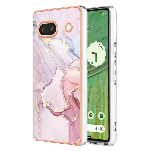Pixel 7a Schutzhülle – Mit Marmormuster 2,0 mm Galvanik-Rückseite