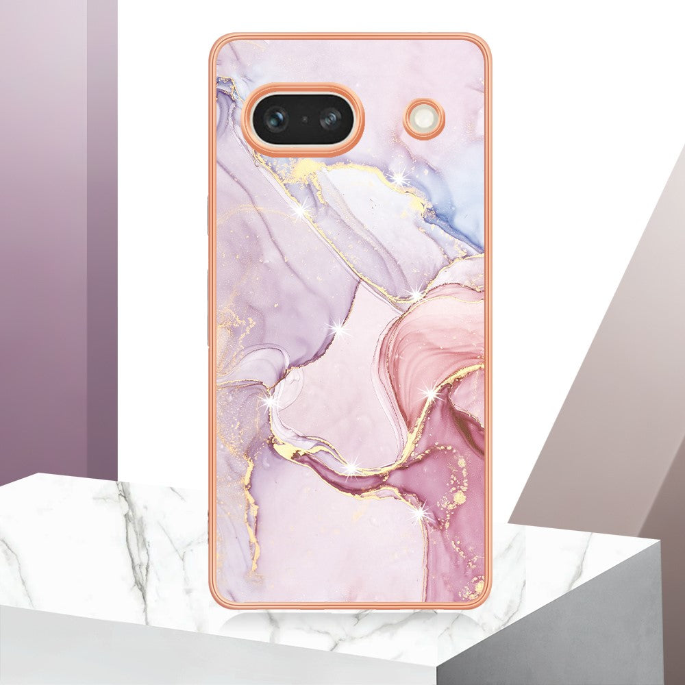 Pixel 7a Schutzhülle – Mit Marmormuster 2,0 mm Galvanik-Rückseite