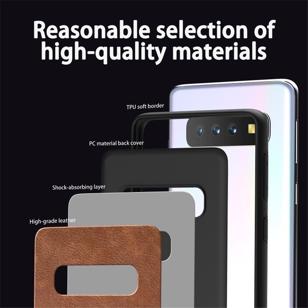 Galaxy S10 5G Lederhülle – stoßfest & einfarbig