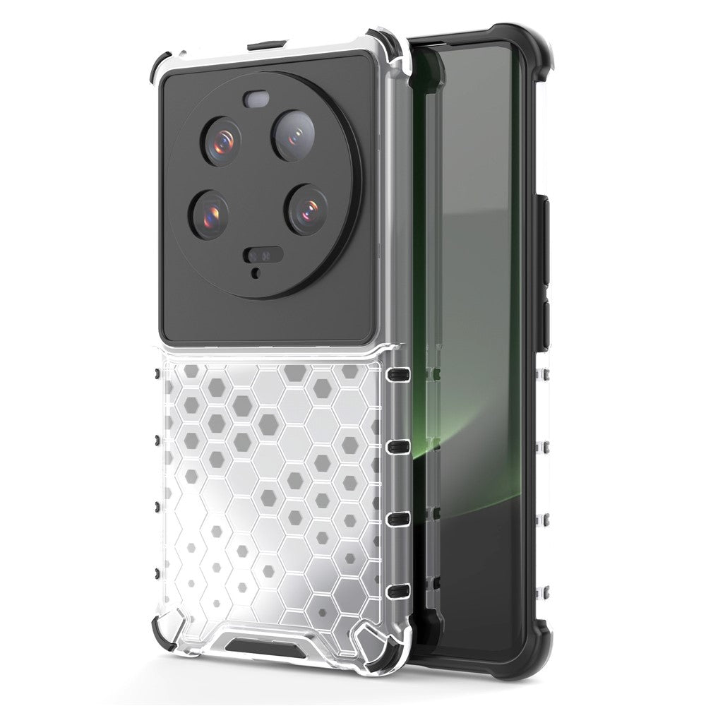 For Xiaomi 13 Ultra Anti-Scratch Honeycomb Texture Phone Case TPU+PC Anti-drop Smartphone Cover