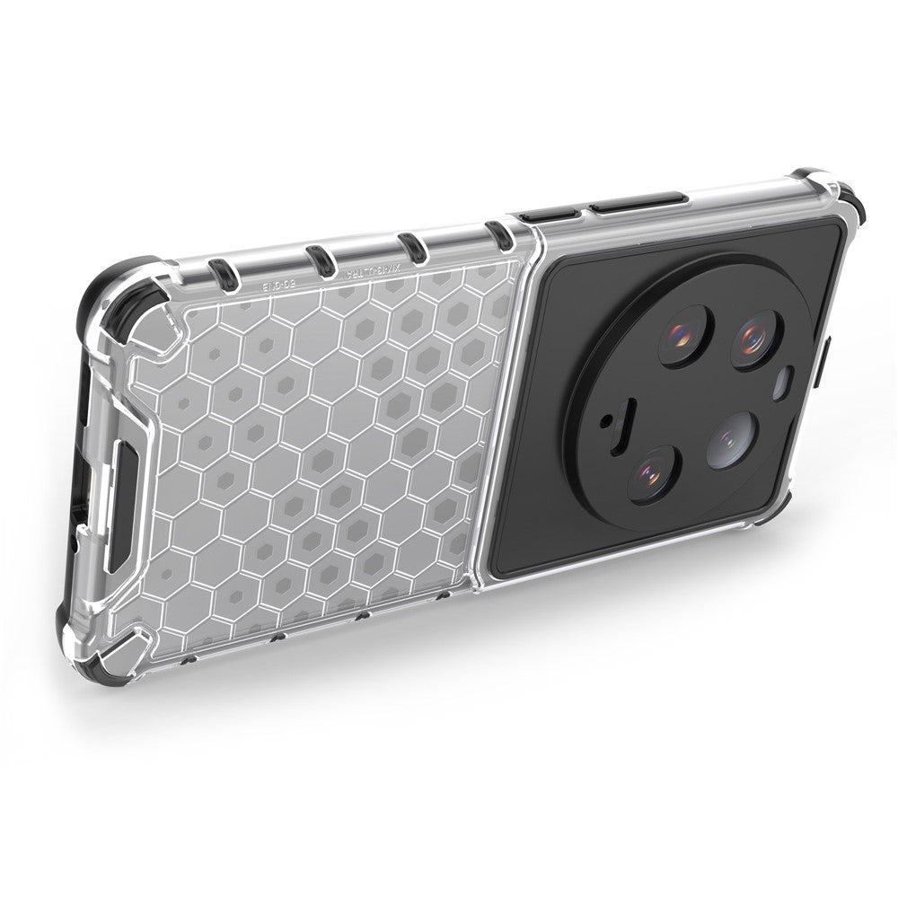 For Xiaomi 13 Ultra Anti-Scratch Honeycomb Texture Phone Case TPU+PC Anti-drop Smartphone Cover